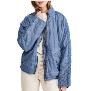 Free People Dolman Quilted Denim Jacket